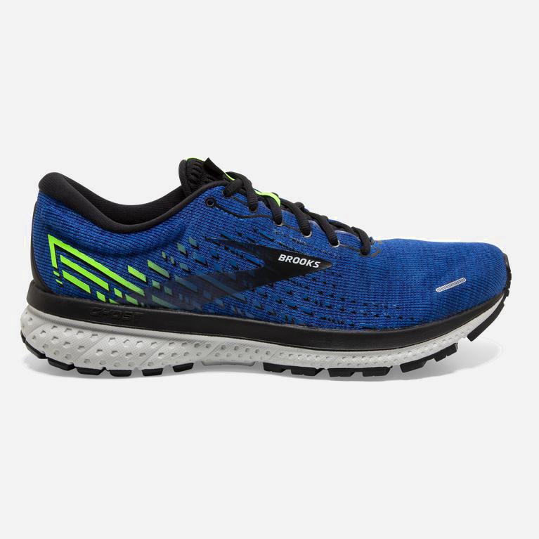 Brooks Ghost 13 Israel - Men's Road Running Shoes - Blue/Black/Green Gecko (82140-WVLY)